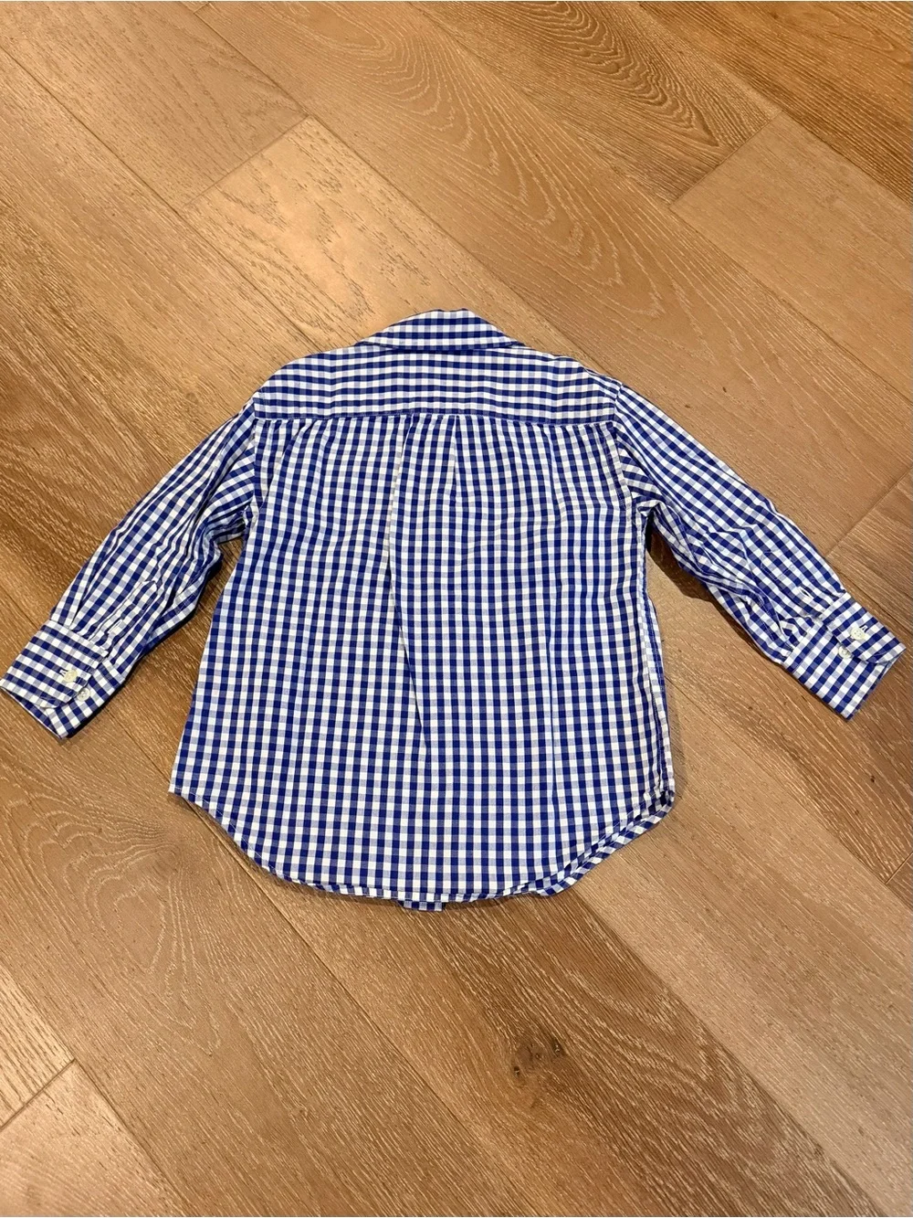 CrewCuts Toddler Boy Blue White Plaid Long-Sleeve Button-Up Size 3T